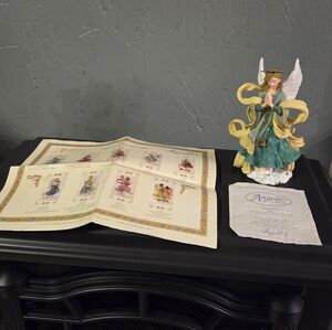 Green Angel Figurine with Certificate
